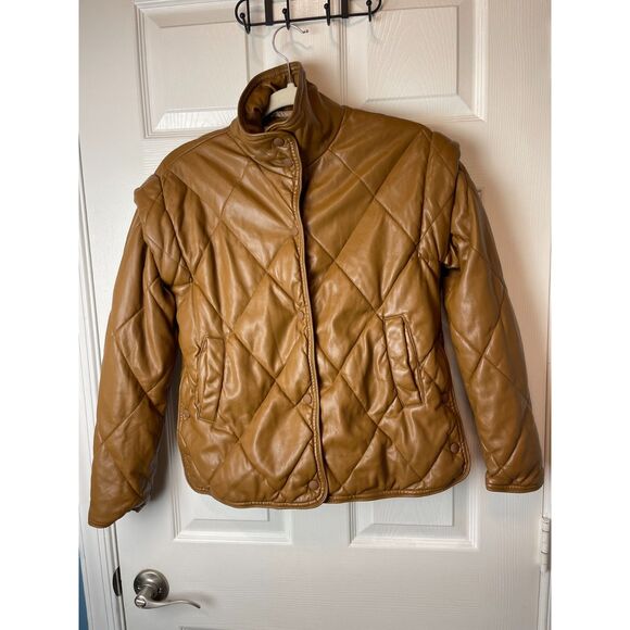 Apparis Quilted Faux Leather Puffer Jacket – Size XS - Picture 1 of 5